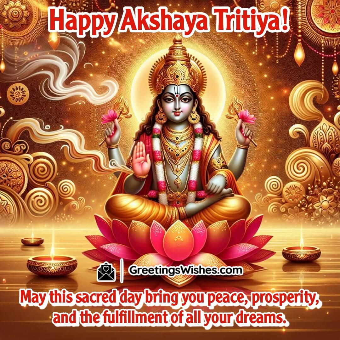 Akshaya Tritiya Lord Vishnu image symbolizing divine peace, fulfillment, and prosperity.